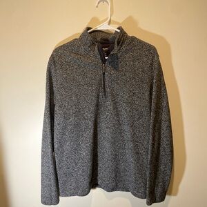(M) Grey Van Heusen <Flex> Quarter-Zip